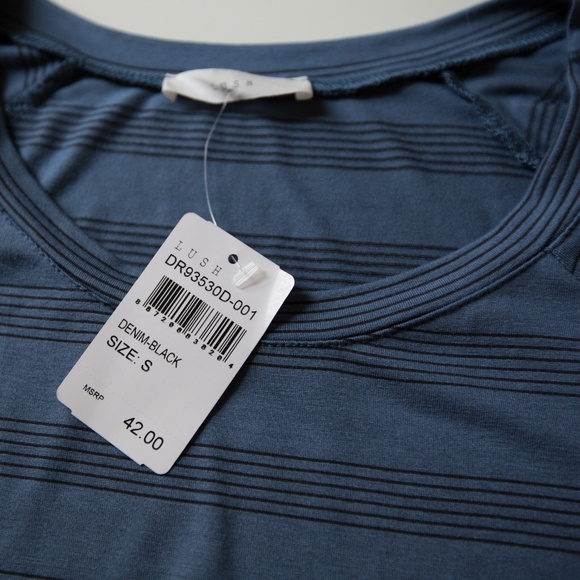 Nordstrom Lush Swing Dress *Soft Blue Striped* - Picture 4 of 5